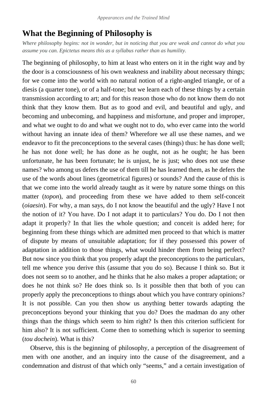 Epictetus: The Discourses and Enchiridion — page 60