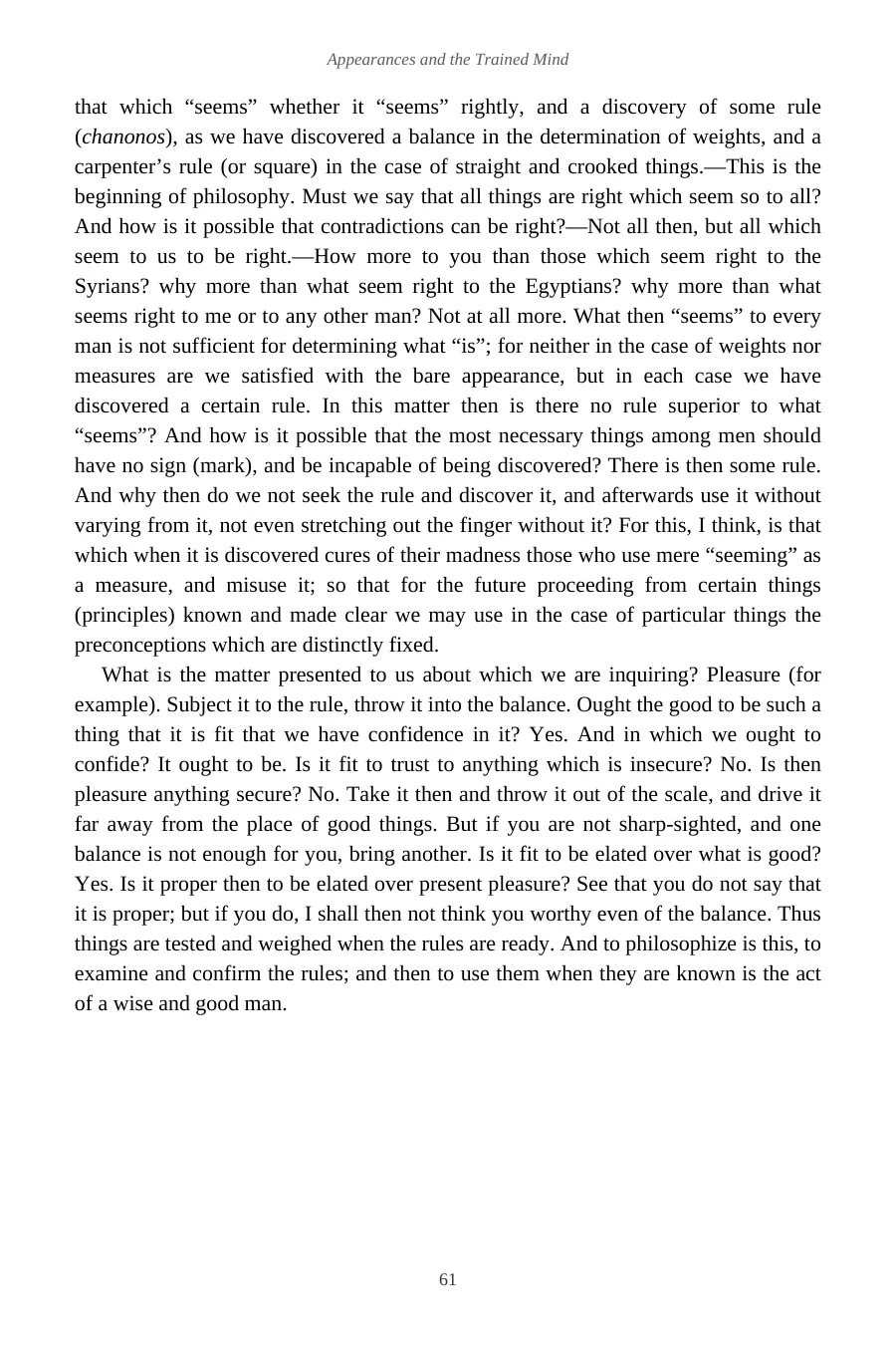 Epictetus: The Discourses and Enchiridion — page 61